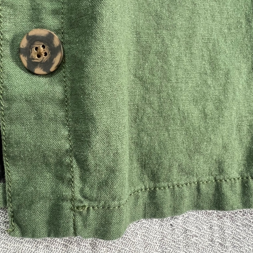 Handmade Floral Patchwork Shirt Botanical Earthy Green Sz M Unique Granola Artsy - Picture 11 of 13